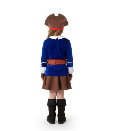Disfraz de Pirata Niña Chaqueta Azul Infantil | Megafiesta