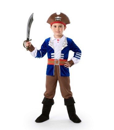 Disfraz de Pirata Niño Chaqueta Azul Infantil | Megafiesta