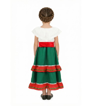 Disfraz de Mexicana Falda Verde Infantil | Megafiesta