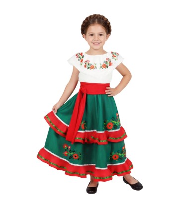 Disfraz de Mexicana Falda Verde Infantil | Megafiesta