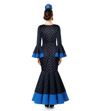 Disfraz de Flamenca Lunares Azul Mujer Adulta | Megafiesta