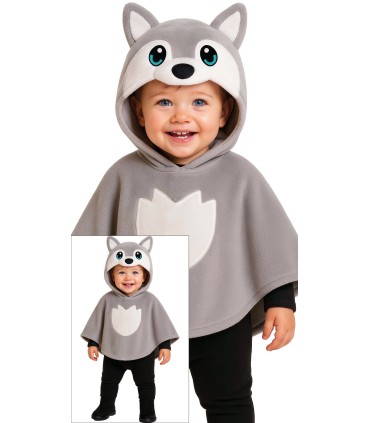 Disfraz de Poncho Lobito Bebe 18-24 meses | Megafiesta