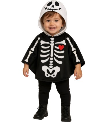 Disfraz de Poncho Esqueleto Bebe 18-24 meses | Megafiesta