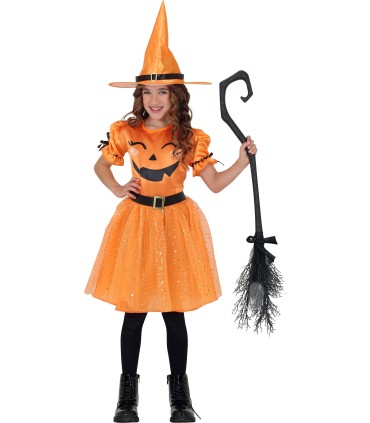 DISFRAZ DE BRUJA CALABAZA INFANTIL | Megafiesta