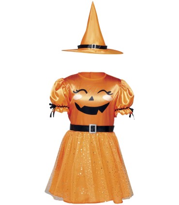 DISFRAZ DE BRUJA CALABAZA INFANTIL | Megafiesta