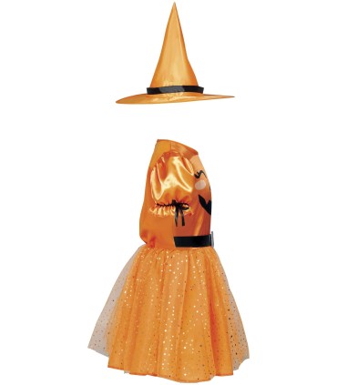 DISFRAZ DE BRUJA CALABAZA INFANTIL | Megafiesta