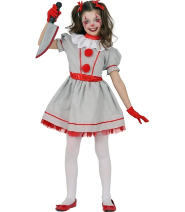 DISFRAZ PAYASA VINTAGE INFANTIL para Halloween | Megafiesta