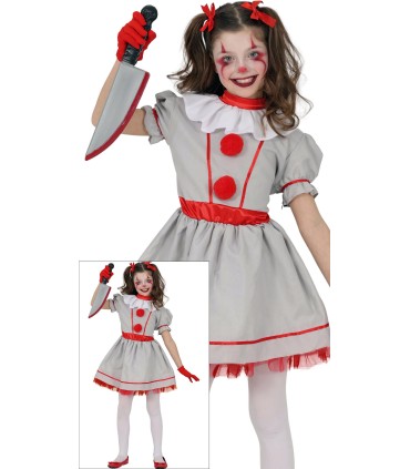 DISFRAZ PAYASA VINTAGE INFANTIL para Halloween | Megafiesta