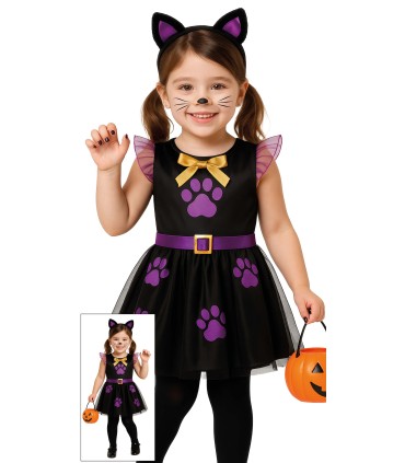 DISFRAZ DE GATITA PURPURA INFANTIL | Megafiesta