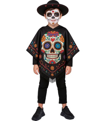 CATRINA PONCHO 7-9 AÑOS para Halloween | Megafiesta