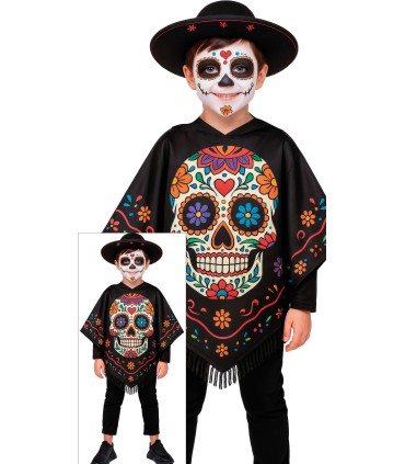 CATRINA PONCHO 7-9 AÑOS para Halloween | Megafiesta