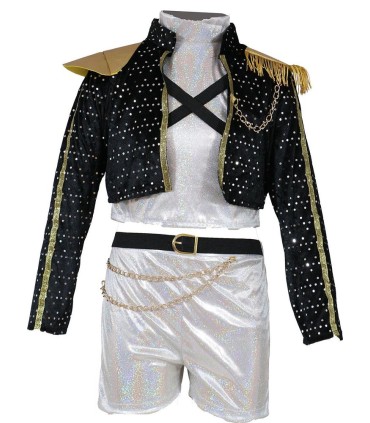 Chica pop-star chaqueta negra | Megafiesta