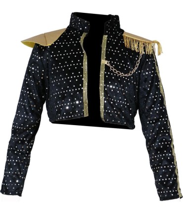 Chica pop-star chaqueta negra | Megafiesta