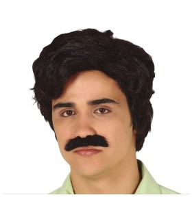 Peluca Narcotraficante con Bigote en Caja | Megafiesta