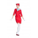 DISFRAZ DE DE AZAFATA DE VUELO ROJA