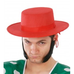 Sombrero Cordobés Fieltro Rojo