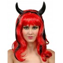 Peluca Roja/Negra Cuernos